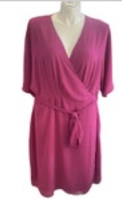 Standards And Practices Dress Surplice Wrap Front Magenta Women Size 2X