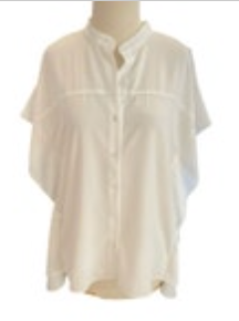 Jade Melody Tam Ivory Short Flutter Sleeve Top NEW XS Cream