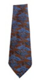 Vtg Sears Men's Store 60s 70s Polyester Tie Necktie Brown Blue Phoenix Bird