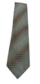 Roberto Villini Geometric Silk Designer Tie Gold Blue Brown EUC