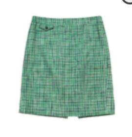 J.Crew Green Cotton Rayon Blend Tweed Zip Up No. 2 Pencil Skirt Sz 6