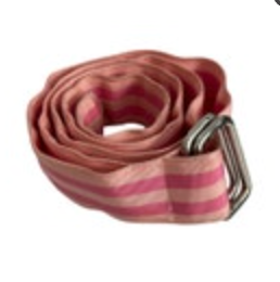 J. McLaughlin Ribbon Belt Pink Stripe Women's Sz Small Canvas 36.5"
