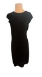 Lord & Taylor Petite Italian Merino Wool Black Sleeveless Sheath Midi Dress PM