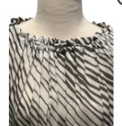 See by Chloe Blouse Size XS (EUR 34) String Tie Lightweight Knit Ruffled Striped