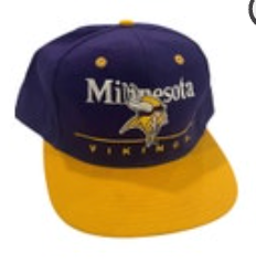 Vintage Minnesota Vikings Team NFL Snapback Flat Brim Hat Cap Sports 90s
