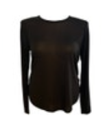 VINCE Black Slub-Knit Mesh See Through Long Sleeve Large Lightweight READ