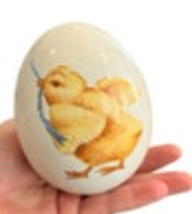 Vintage Handmade Ceramic Mold White Easter Egg Chick Cross 1980