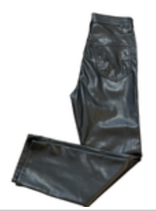 Mother High Waisted Rider ankle Pants Wax On, Wax Off Faux Leather Sz 28 Black
