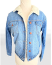VTG Wrangler Jacket Womens XS Blue Denim Sherpa Fleece Lined Western Coat 90s