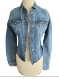 J Brand Small Women's Long Sleeves Medium Wash Button Up Jean Jacket READ