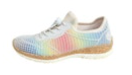 Rieker N4270 Cork Midsole Rainbow Leather Women’s Size US 7/ EU 37 Sneakers