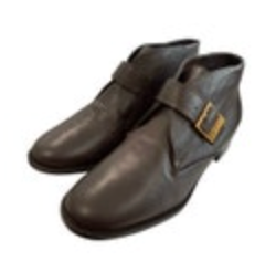 Etienne Aigner Brown Leather Monk Strap Ankle Boots Low Block Heel Size 7