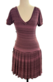 Vintage 90s Y2K Dress Pink Brown Stretch Flounce Jodi Kristopher Mini Dress READ