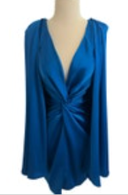 Belle by Badgley Mischka Nora Mini Dress Size 2 Cobalt Blue Satin NWT Twist