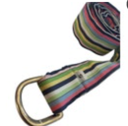 Rainbow Stripe Grosgrain Ribbon Belt Women’s Small Silver D-Ring Preppy