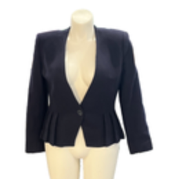 A.J. Reed Ladies Navy Blue Wool and Cashmere Blend Coat Blazer Size 14 Vintage