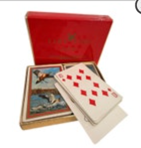 Vintage Richard Bishop Game Birds Playing Cards Gold Edge USA Card Complete