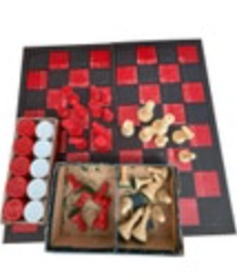 Vtg Plastic Checkers Chess Game Horn Brand Board And Drueke Brand Checkers