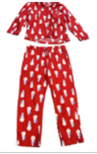 Hanna Andersson Adult L Christmas Snowman Print Flannel Pajama Set with Pockets