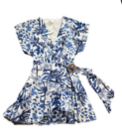NWT J. Marie The Hayden Romper - Blue White Floral XS MSRP $158