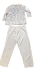 Delicates Womens SZ L Pajamas Sleep Wear Leisure Lounge White Floral Vtg READ