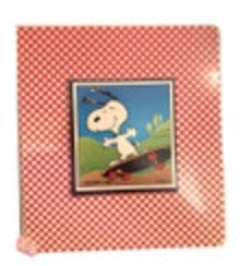 Vintage Peanuts Snoopy Skateboarder Binder K&M USA Polka Dot