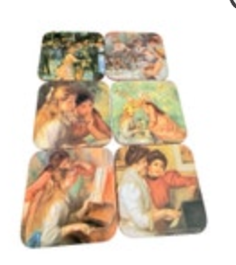 Renoir Drink Coasters Paintings Square Set Of Six