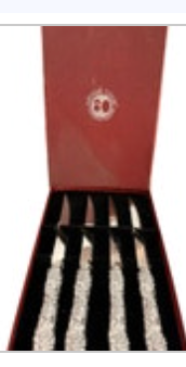 Set of 4 Arthur Court Grape Pattern Steak Knives With Box