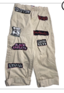 Urban Outfitters Skater Y2K Pant Mens 34 Baggy Brown Khaki Patch Distressed
