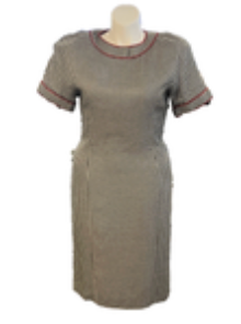 Vintage Joan Leslie Rayon Houndstooth 90s Dress Size 14 Lined Shoulder Pads