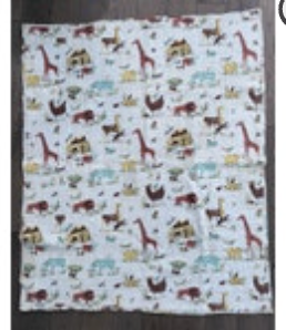 Vtg Noah’s Ark Baby Quilt Folk Art Animals Biblical Nursery Crib Blanket