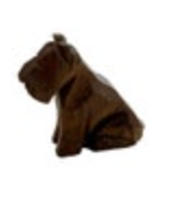 Hand Carved Wooden Miniature Terrier Dog Figurine 1” Wood Figure Figurine