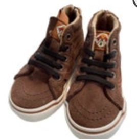 Vans Shoes Toddler Size 4.5c Sk8-Mid Brown Suede Firefighter EUC