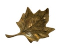 Vintage Brass Maple Leaf Trinket Ashtray Jewelry Dish Holder Tray