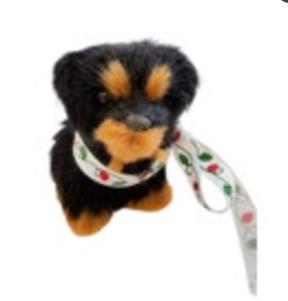 Rottweiler Furry Dog Ornament Adler? With Added Ribbon Removable