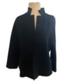 J'envie New York Women's Small Black Cardigan Long Sleeve Sweater High Neck