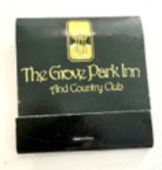 Grove Park Inn Country Club Asheville NC Vintage Matchbook Complete Black Gold