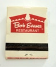 Bob Evans Matchbook Restaurant Advertising Unstruck Missing One Vintage