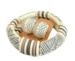 1988 Avon Vtg. Sirocco Earrings & Elastic Stretch Bracelet Neutral Colors Cream