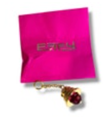 New Effy Bag Bell Charm Goldtone Purple New Royal Caribbean