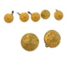 Vintage US Officer Navy Buttons 7 Faux Gold Tone Brass Superior Quality