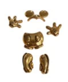 Disney Lapel Pins 6 Pc. Mickey Mouse Hat Body Hands Feet Gold Tone Modular