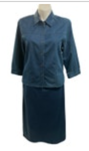 Vtg Talbots Top Skirt Maxi Denim 2pc Set Size 14 Denim Teacher Western Prairie