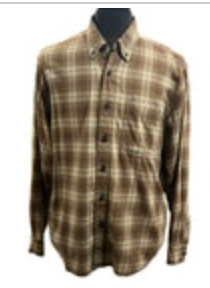 Royal Robbins Flannel Shirt Mens Large Tan Brown Plaid Button Down Gorpcore READ