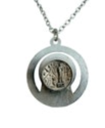 Mother Mary Charm Chain Necklace Silver Tone Religious Christian
