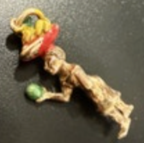 Vintage 9K Yellow Gold 375 Native Woman Fruit Basket Charm Pendant ~ 2.73g