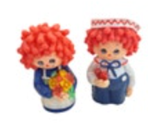 Vintage 1977 Raggedy Ann And Andy Finger Puppet Bobbs Merrill Plastic Toy