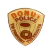 Donut Police To Protect Lapel Pin Dunk-In Donut Novelty Fun Vintage