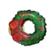 Vintage Holiday Wreath Pin Red Bow Holly Tie Lapel Christmas