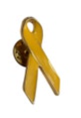 AS Yellow Awareness Ribbon Lapel Pin Gold Tone Enamel Suicide Prevention POW/MIA